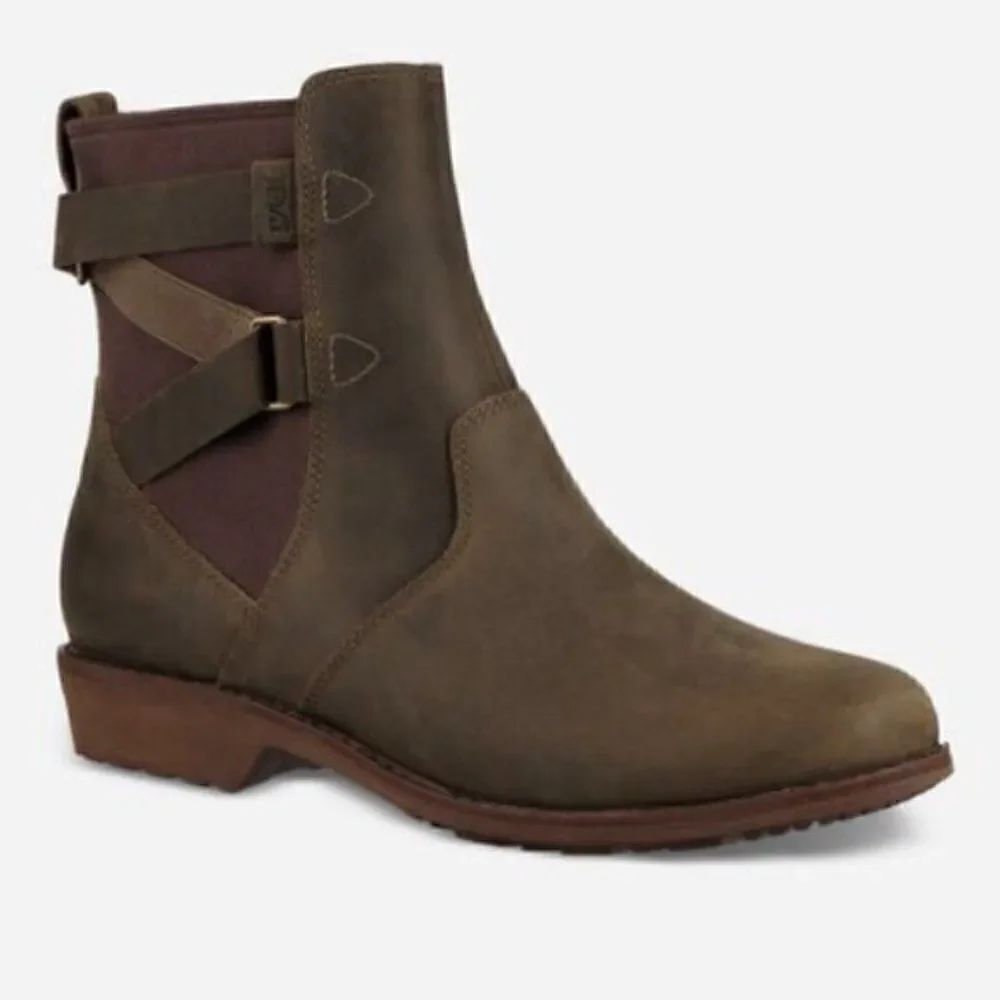 Teva Ellery Waterproof Olive Green Chelsea Boot Sz 7 NWOT